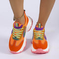 Mixed-Colour Lace-up Sneakers For Women Fashion Casual Lightweight Thick Bottom Running Sports Shoes - Anam Online