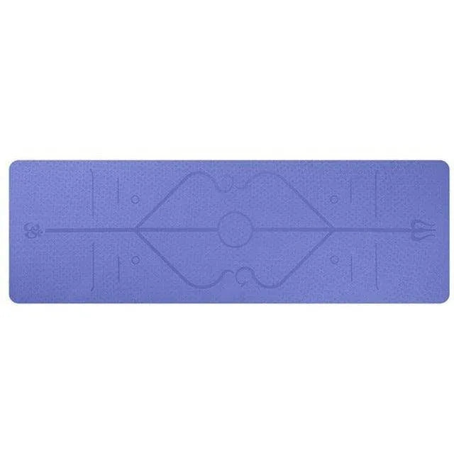 Non Slip TPE Yoga Mat Position Line Beginner - Anam Online