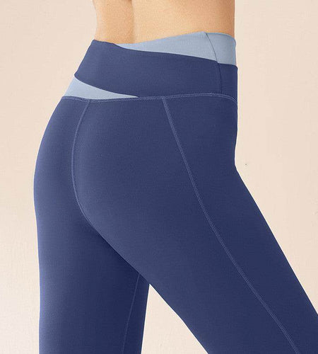 Spliced High Waist Yoga Pants Butt Lift Seamless Leggings Quick-drying Running Sports Fitness Pant For Women Clothing - Anam Online