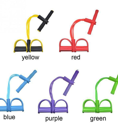 Natural Latex Foot Pedal Elastic Pull Rope with Handle Fitness Equipment Bodybuilding Expander - Anam Online