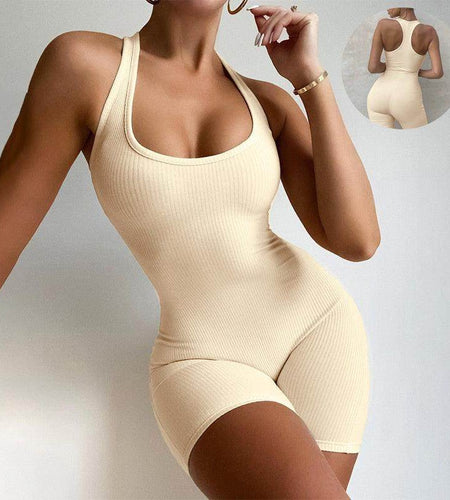 Backless Sleeveless Jumpsuit – Elegant Solid Colour Style - Anam Online