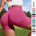 Women Sport Seamless Short Leggings High Waist Elastic Solid Yoga Leggings Fitness Gym Training Joggings Pants - Anam Online