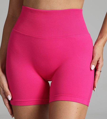 Seamless Yoga Shorts Women Solid Colour High Waist Hip-lifting Fitness Pants Running Sweatpants - Anam Online