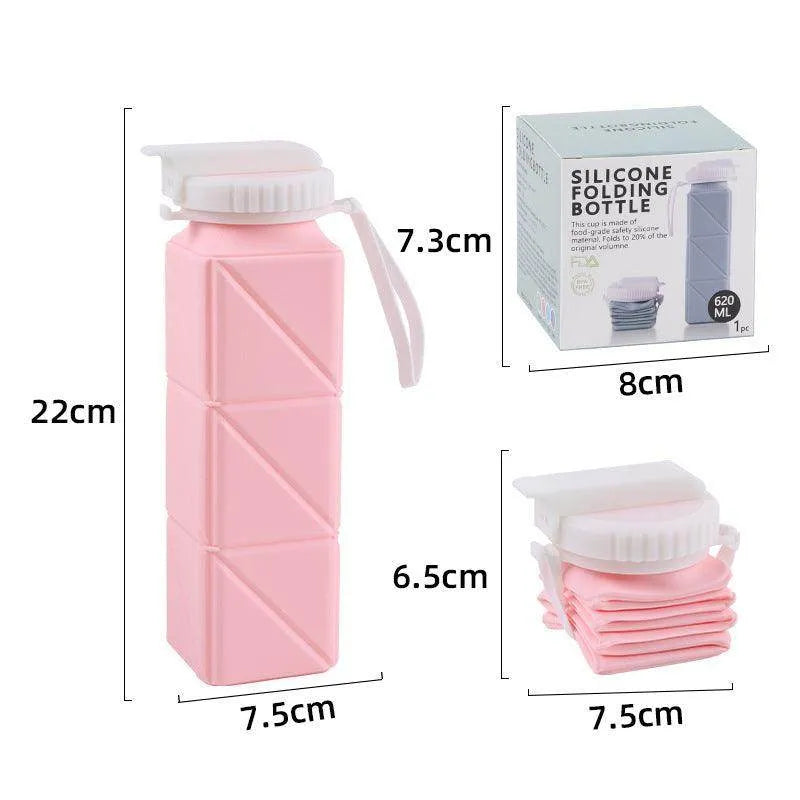 Foldable Water Bottle Sports Cup Portable Silicone Folding Cups Food Grade Cup Retractable Outdoor Travel Running Riding Camping - Anam Online