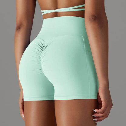 Yoga Shorts With Phone Pocket Design Fitness Sports Pants For Women Clothing - Anam Online