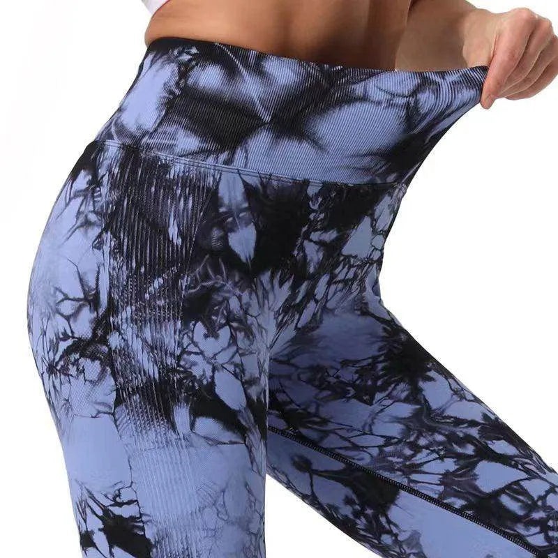 Fashion Tie Dye Printed Leggings High Waist Hip Lifting Tight Fitness Sports Yoga Pants For Women - Anam Online