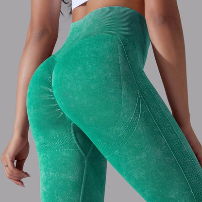 Knitted Seamless Yoga Pants Running Sports Fitness High Waist Butt Lifting Leggings Women Clothing - Anam Online