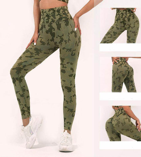 Fashion Camouflage High-Waist Yoga Pants | Seamless Leggings for Women – Stretch, Butt Lift & Fitness Ready - Anam Online