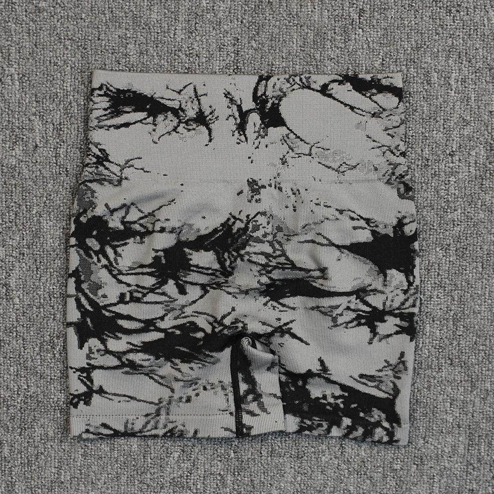 Tie-dye Printed Yoga Pants Summer Quick-drying Fitness Shorts Sexy High-waisted Hip-lifting Leggings Women Pants - Anam Online