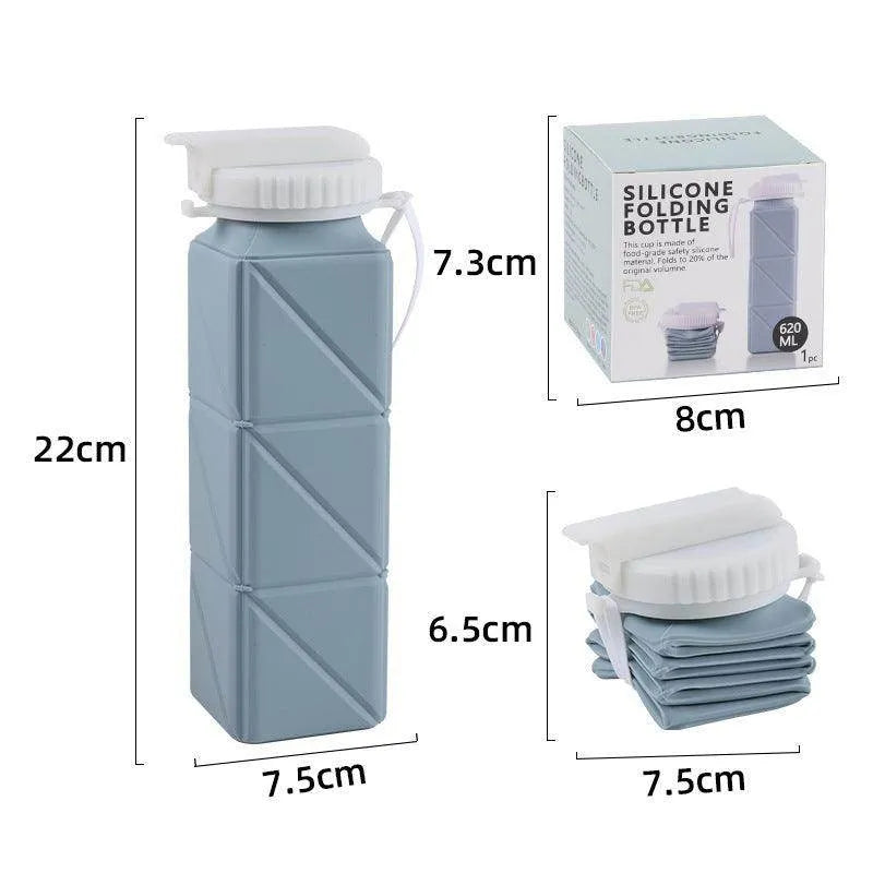 Foldable Water Bottle Sports Cup Portable Silicone Folding Cups Food Grade Cup Retractable Outdoor Travel Running Riding Camping - Anam Online