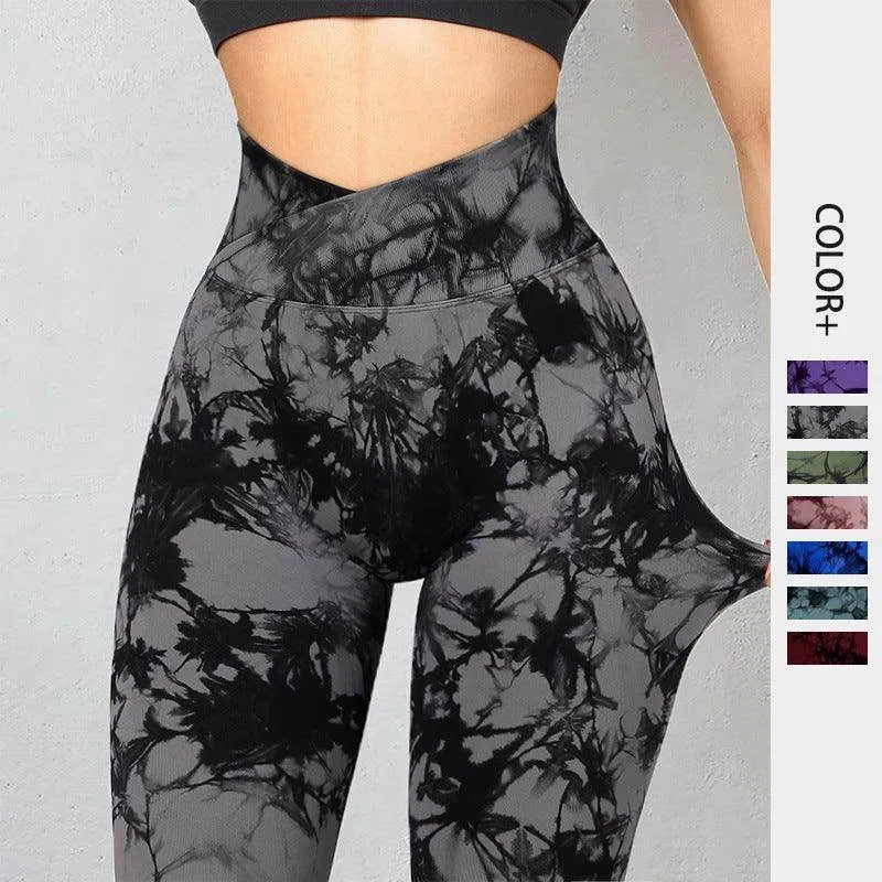 Seamless Tie Dye Leggings Women Yoga Pants Push Up Sport Fitness Running Gym Leggings - Anam Online