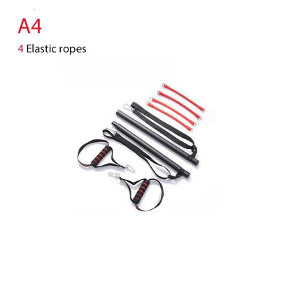 Body Workout Trainer Bar with Resistance Bands Rubber Buckles - Anam Online