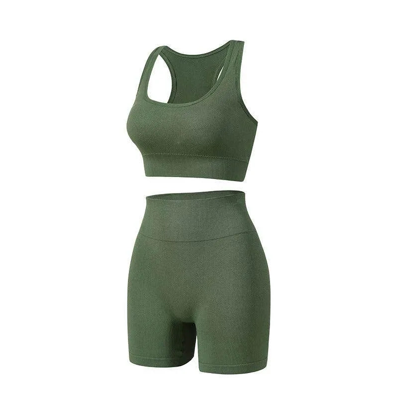 Women's Wireless Sports Yoga Bra And Shorts Suit - Anam Online
