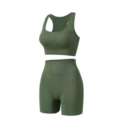 Women's Wireless Sports Yoga Bra And Shorts Suit - Anam Online
