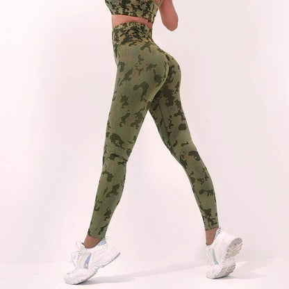 Fashion Camouflage High-Waist Yoga Pants | Seamless Leggings for Women – Stretch, Butt Lift & Fitness Ready - Anam Online