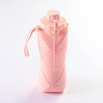 600ml Folding Silicone Water Bottle Sports Water Bottle Outdoor Travel Portable Water Cup Running Riding Camping Hiking Kettle - Anam Online