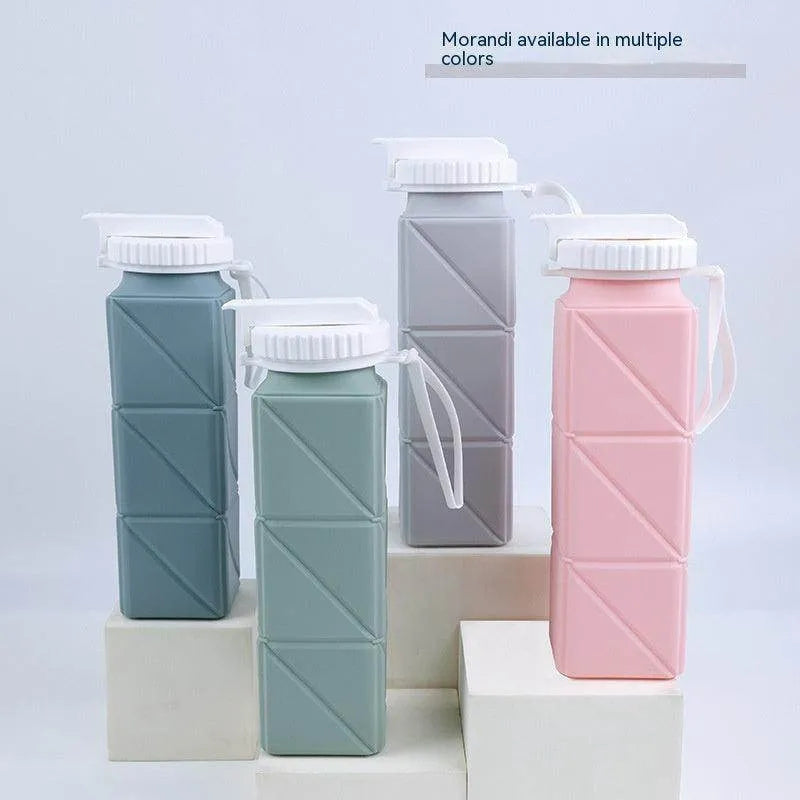 Foldable Water Bottle Sports Cup Portable Silicone Folding Cups Food Grade Cup Retractable Outdoor Travel Running Riding Camping - Anam Online