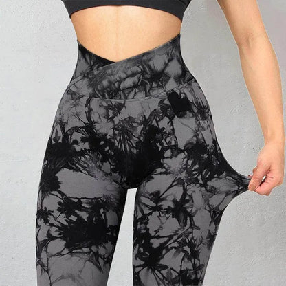 Seamless Tie Dye Leggings Women Yoga Pants Push Up Sport Fitness Running Gym Leggings - Anam Online