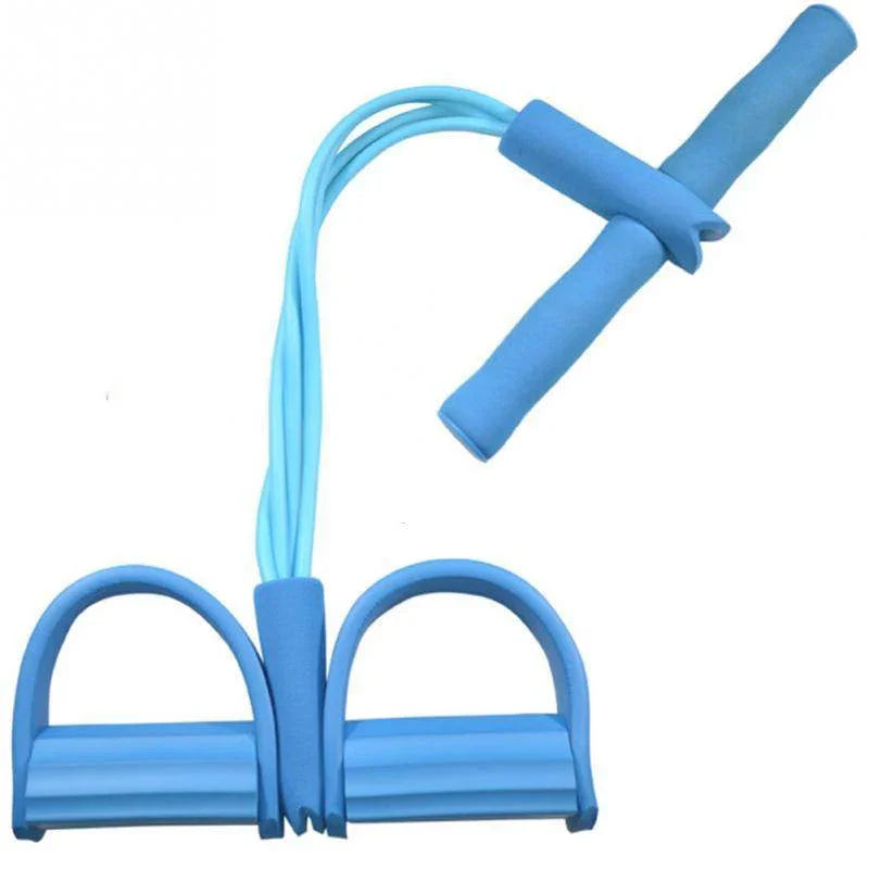 Natural Latex Foot Pedal Elastic Pull Rope with Handle Fitness Equipment Bodybuilding Expander - Anam Online