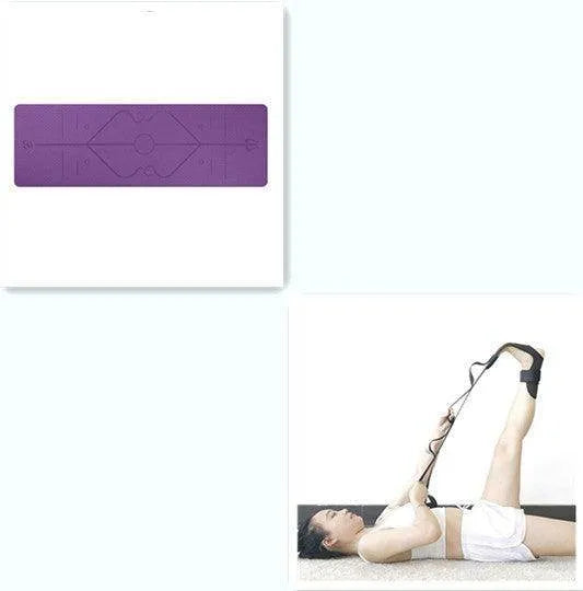 Non Slip TPE Yoga Mat Position Line Beginner - Anam Online