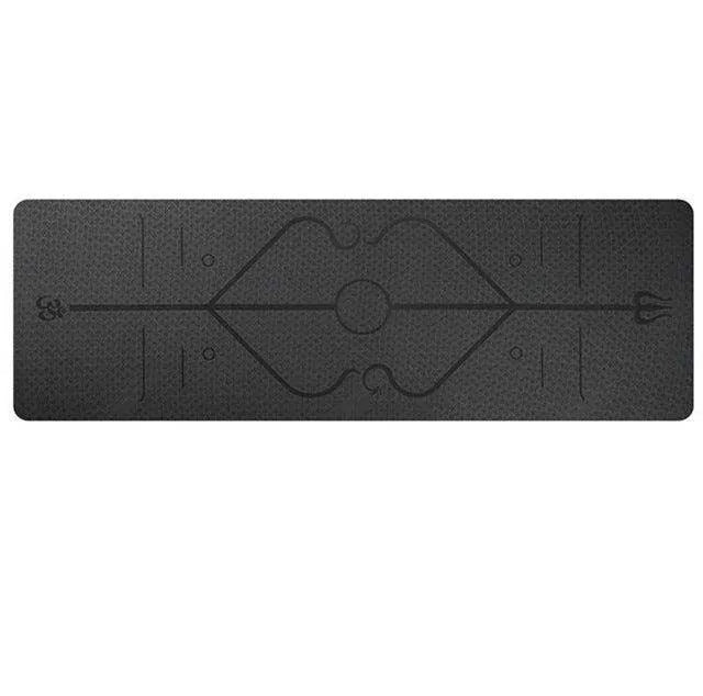 Non Slip TPE Yoga Mat Position Line Beginner - Anam Online