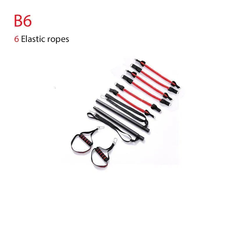 Body Workout Trainer Bar with Resistance Bands Rubber Buckles - Anam Online