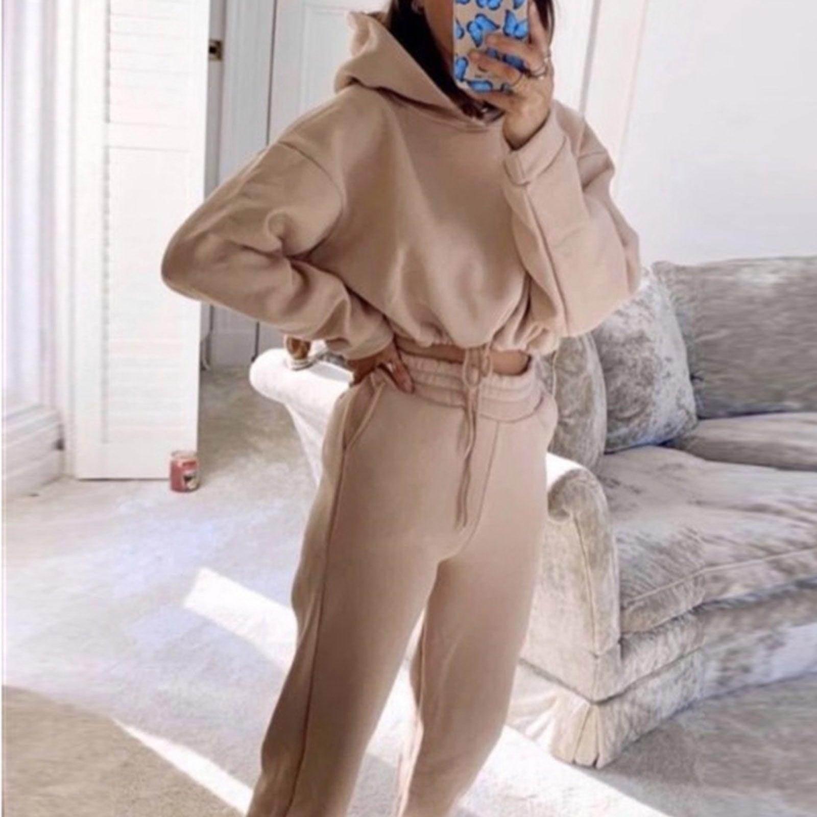 Stylish Jogging Suits for Women - 2 Piece Sweatsuits, Tracksuits, Sexy Long Sleeve Hoodie & Casual Fitness Sportswear - Anam Online