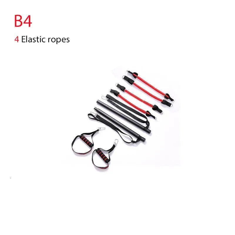 Body Workout Trainer Bar with Resistance Bands Rubber Buckles - Anam Online