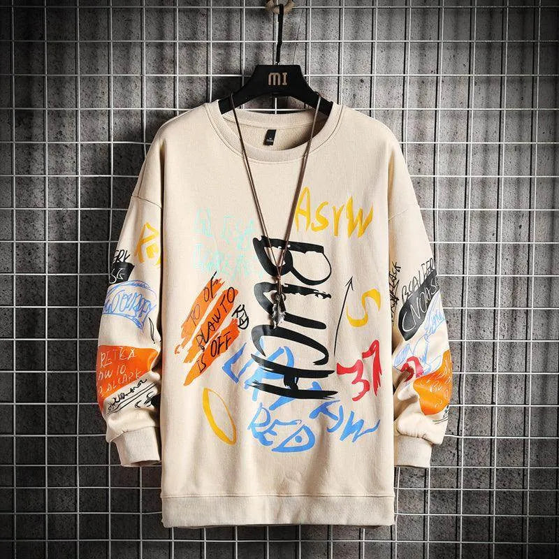 SingleRoad Mens Crewneck Sweatshirt Men Harajuku Oversized Japanese Streetwear Hip Hop Black Hoodie Men Sweatshirts Hoodies - Anam Online