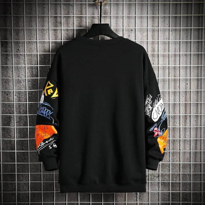 SingleRoad Mens Crewneck Sweatshirt Men Harajuku Oversized Japanese Streetwear Hip Hop Black Hoodie Men Sweatshirts Hoodies - Anam Online