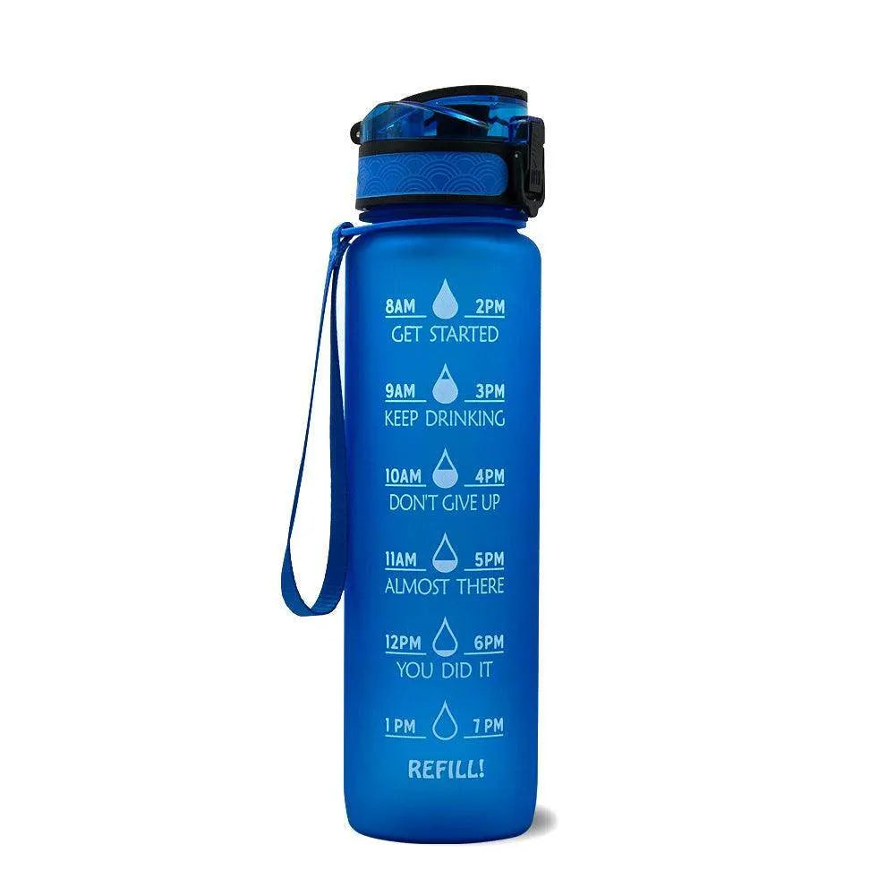 1L Tritan Water Bottle With Time Marker Bounce Cover Motivational Water Bottle Cycling Leakproof Cup For Sports Fitness Bottles - Anam Online
