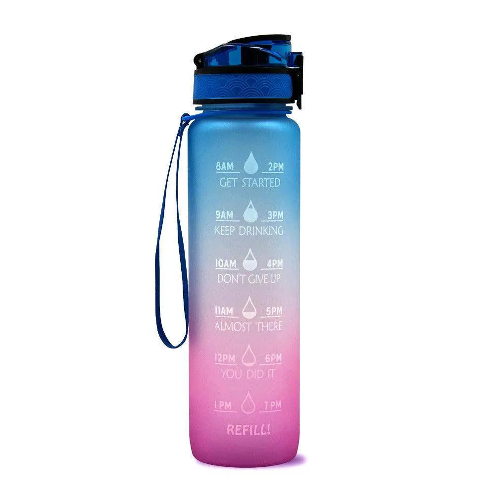 1L Tritan Water Bottle With Time Marker Bounce Cover Motivational Water Bottle Cycling Leakproof Cup For Sports Fitness Bottles - Anam Online