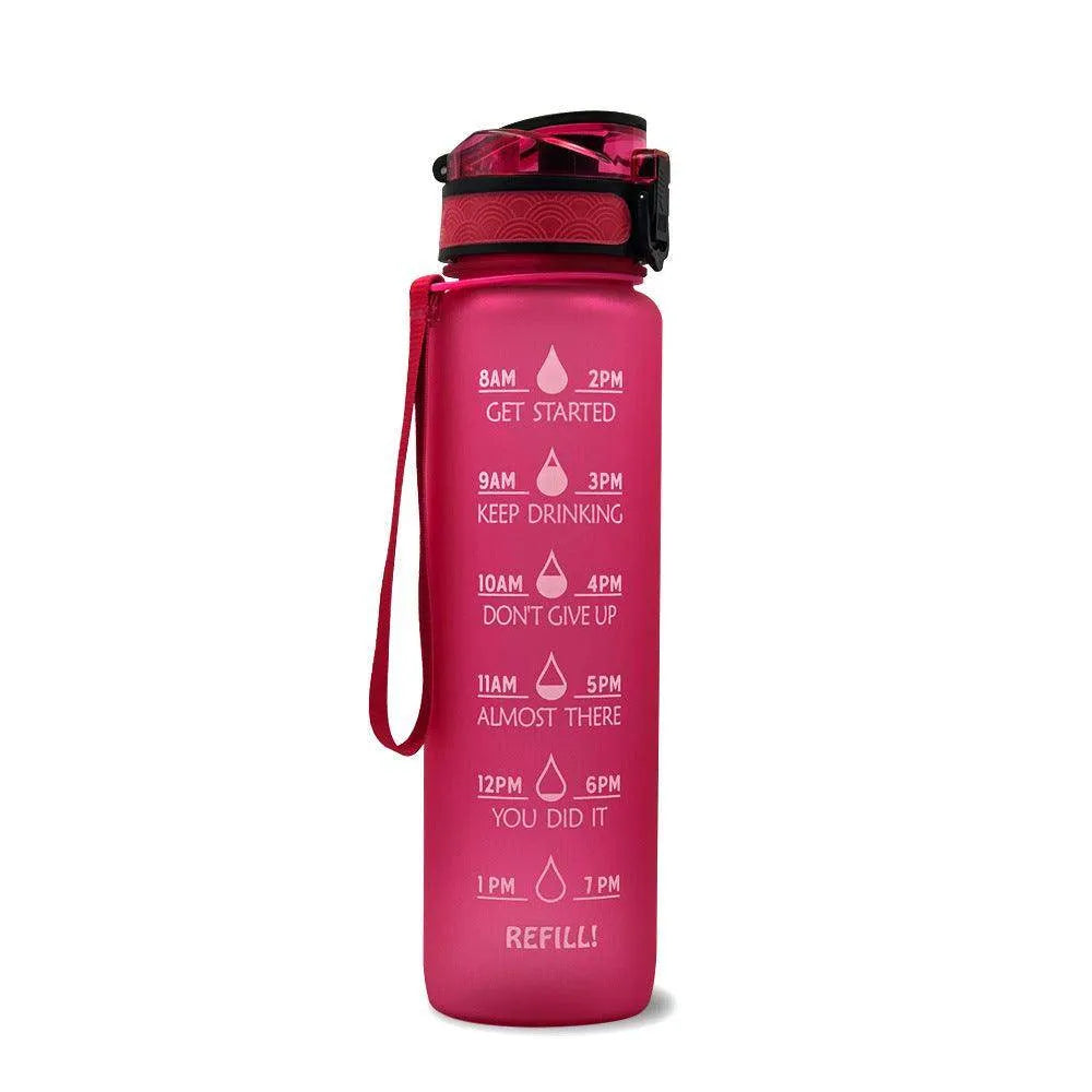 1L Tritan Water Bottle With Time Marker Bounce Cover Motivational Water Bottle Cycling Leakproof Cup For Sports Fitness Bottles - Anam Online