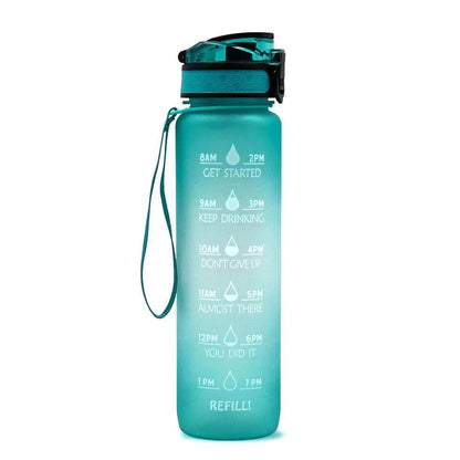 1L Tritan Water Bottle With Time Marker Bounce Cover Motivational Water Bottle Cycling Leakproof Cup For Sports Fitness Bottles - Anam Online