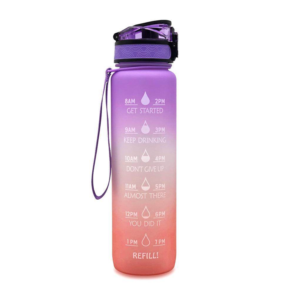 1L Tritan Water Bottle With Time Marker Bounce Cover Motivational Water Bottle Cycling Leakproof Cup For Sports Fitness Bottles - Anam Online