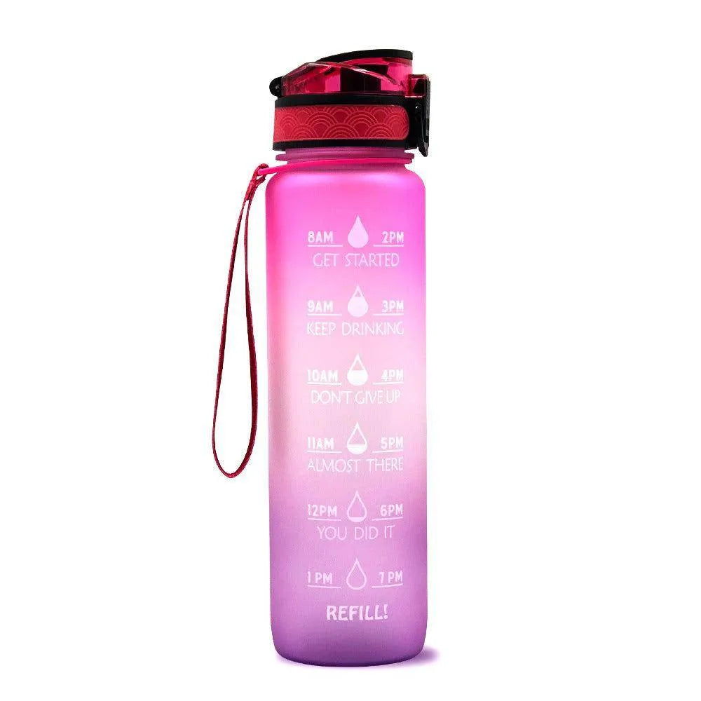 1L Tritan Water Bottle With Time Marker Bounce Cover Motivational Water Bottle Cycling Leakproof Cup For Sports Fitness Bottles - Anam Online