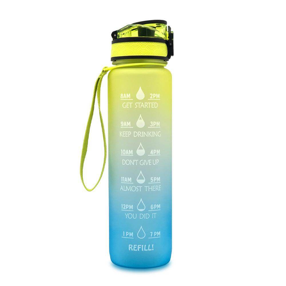 1L Tritan Water Bottle With Time Marker Bounce Cover Motivational Water Bottle Cycling Leakproof Cup For Sports Fitness Bottles - Anam Online