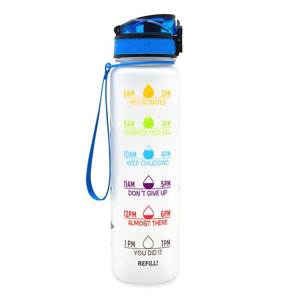 1L Tritan Water Bottle With Time Marker Bounce Cover Motivational Water Bottle Cycling Leakproof Cup For Sports Fitness Bottles - Anam Online