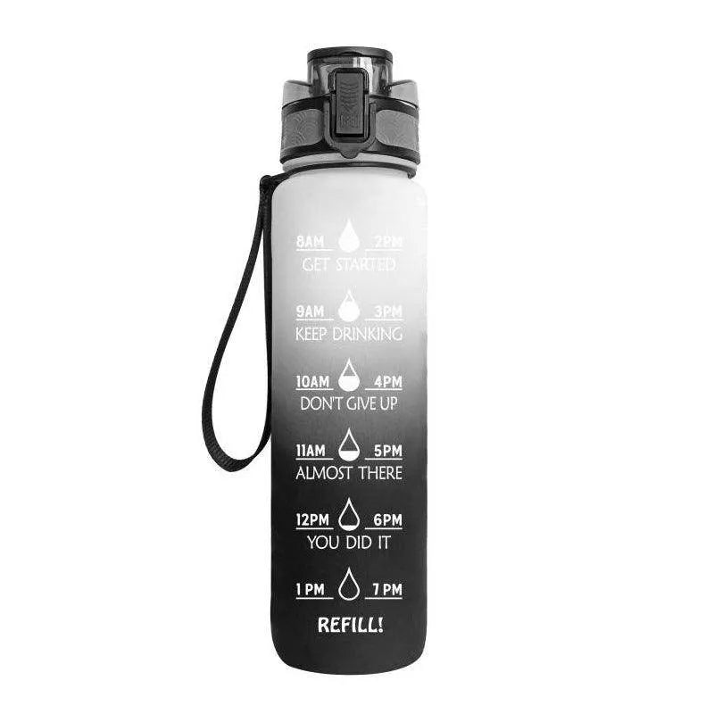 1L Tritan Water Bottle With Time Marker Bounce Cover Motivational Water Bottle Cycling Leakproof Cup For Sports Fitness Bottles - Anam Online