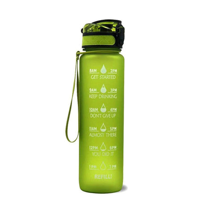 1L Tritan Water Bottle With Time Marker Bounce Cover Motivational Water Bottle Cycling Leakproof Cup For Sports Fitness Bottles - Anam Online