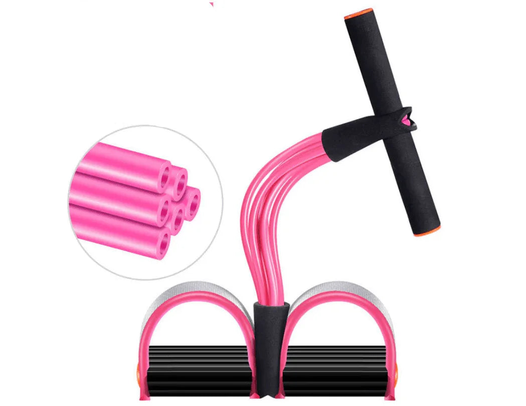 Natural Latex Foot Pedal Elastic Pull Rope with Handle Fitness Equipment Bodybuilding Expander - Anam Online