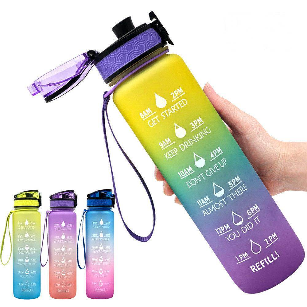 1L Tritan Water Bottle With Time Marker Bounce Cover Motivational Water Bottle Cycling Leakproof Cup For Sports Fitness Bottles - Anam Online