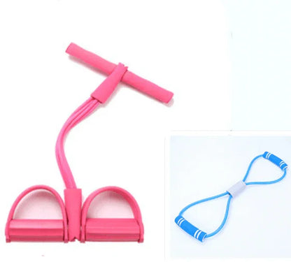 Natural Latex Foot Pedal Elastic Pull Rope with Handle Fitness Equipment Bodybuilding Expander - Anam Online