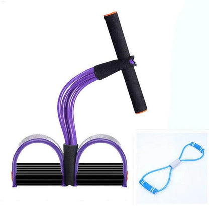 Natural Latex Foot Pedal Elastic Pull Rope with Handle Fitness Equipment Bodybuilding Expander - Anam Online