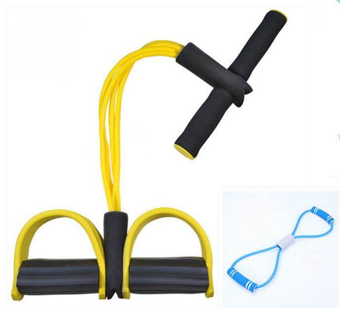 Natural Latex Foot Pedal Elastic Pull Rope with Handle Fitness Equipment Bodybuilding Expander - Anam Online