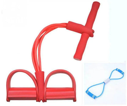 Natural Latex Foot Pedal Elastic Pull Rope with Handle Fitness Equipment Bodybuilding Expander - Anam Online