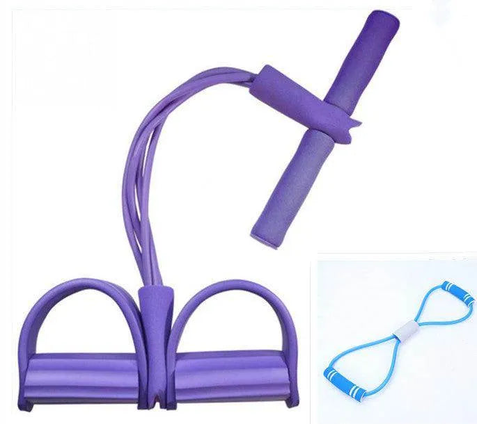 Natural Latex Foot Pedal Elastic Pull Rope with Handle Fitness Equipment Bodybuilding Expander - Anam Online