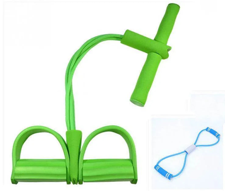 Natural Latex Foot Pedal Elastic Pull Rope with Handle Fitness Equipment Bodybuilding Expander - Anam Online