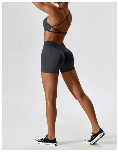 Seamless Beauty Back Yoga Clothes Running Quick-drying Tight Sports Fitness Clothes Suit Women - Anam Online