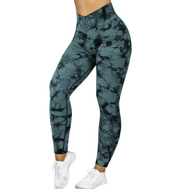Seamless Tie Dye Leggings Women Yoga Pants Push Up Sport Fitness Running Gym Leggings - Anam Online
